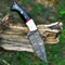 Handmade Damascus Hunting Knife With Sheath Tactical Bushcraft Knife Camping Gift For Husband Survi 2