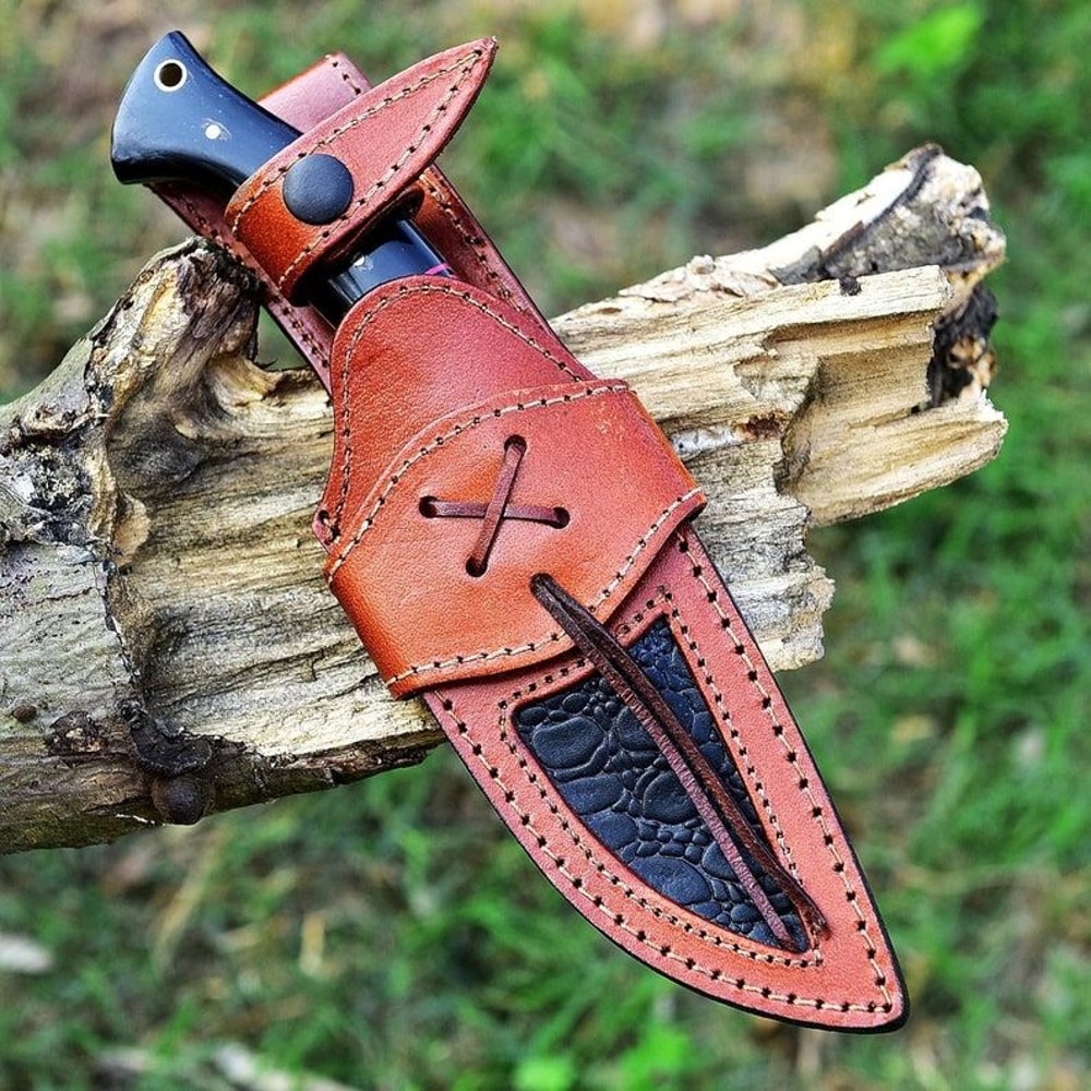Handmade Damascus Hunting Knife With Sheath Tactical Bushcraft Knife Camping Gift For Husband Survi 5