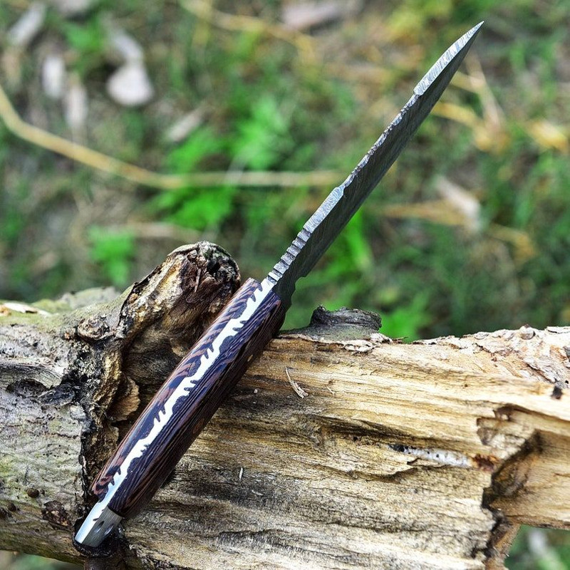 Damascus Steel Knife Hand Forged Tracker Knife Pocket Knife Fixed Blade Knife Anniversary Gift Gift 5