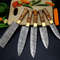 5 Pcs Damascus Chef Knife Set Damascus Steel Kitchen Knives With Wooden Block Christmas Gift Thanks