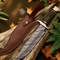 Handmade Snake Damascus Steel Bowie Knife Deer Horn Handle Full Tang Hunting Knife BF GIFT 4
