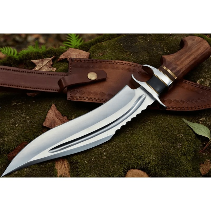 15 Handmade High Carbon Bowie Knife Rustic Stag Handle Leather Sheath Included 1