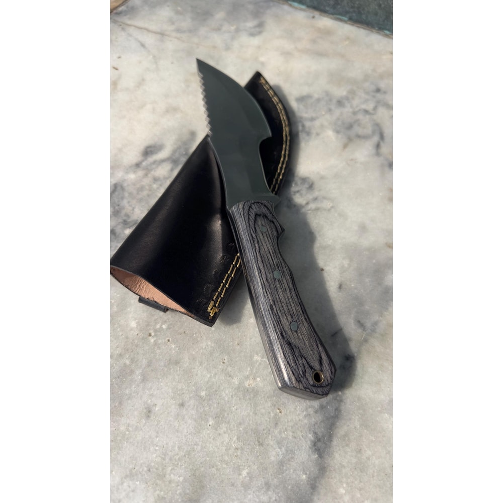 Premium Handmade Tracker Knife Duo Camping Survival Set With Leather Sheaths 2