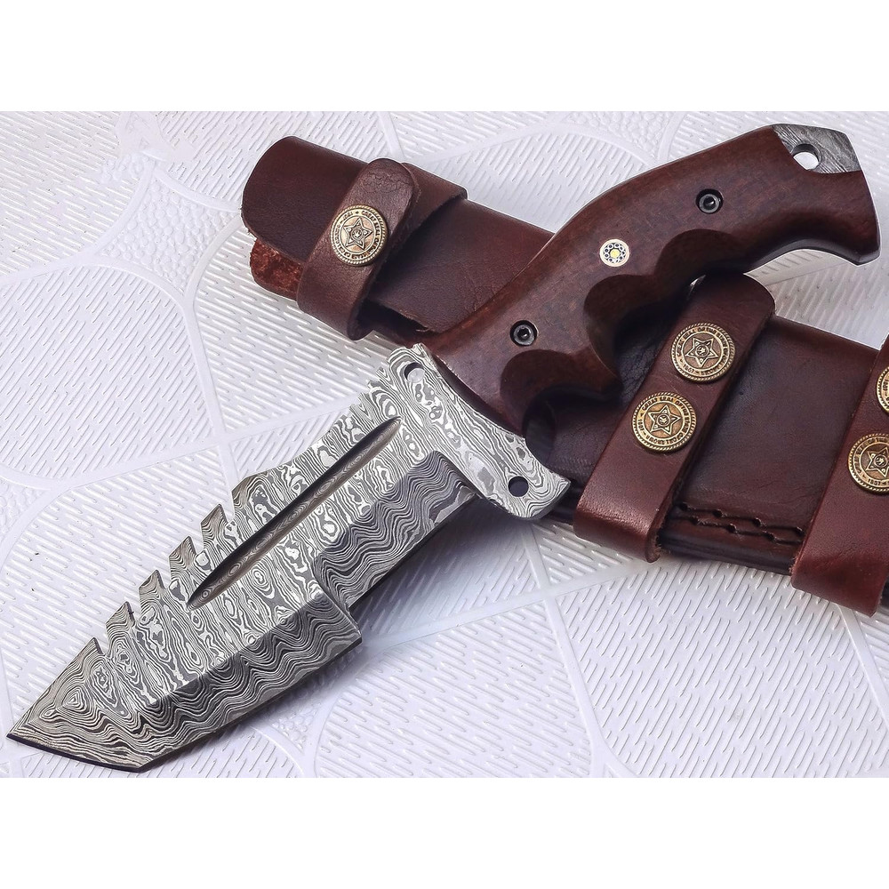 Custom Handmade Damascus Steel Tracker Knife Stunning Handle 0