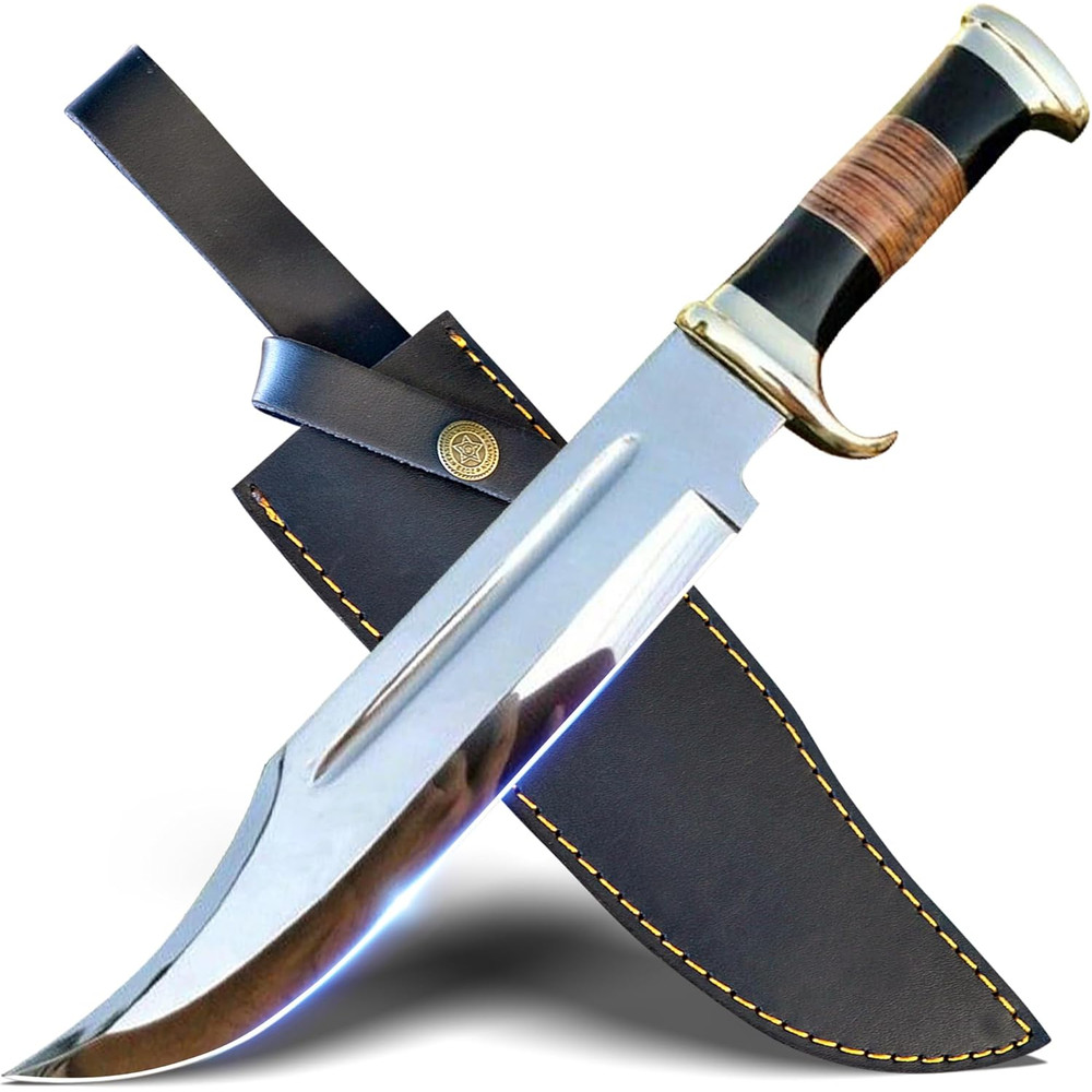 14 Fixed Blade Hunting Knife With SheathCrocodile Dundee Bowie KnifeSurvival KnifeHunting KnifeTact 0