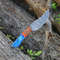 Hand Forged Damascus Steel Fixed Blade Knife For HuntingSkinning  Camping With Genuine Leather Shea 3