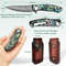 Damascus Pocket Knife With Clip Leather Sheath Sharp VG10 Core Folding Knife EDC With Liner Lock Un 4