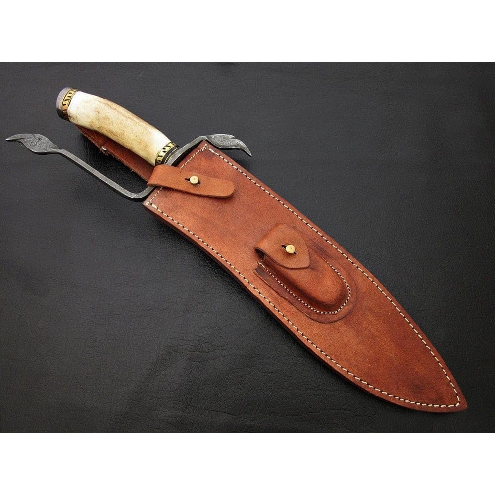 Custom Handmade 512 Layers Damascus Steel Luxury Bowie Knife Outdoor Hunting Knife Stag Horn With D 5