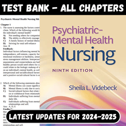 test bank for psychiatric mental health nursing 9th edition by videbeck