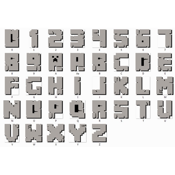 Minecraft Font SVG Cricut Layered, Minecraft font OTF, Minec | Inspire ...