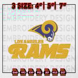 nfl rams embroidery designs, nfl los angeles rams logo, nfl teams embroidery files, machine embroidery, instant download