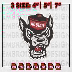 nc state wolfpack embroidery file, ncaa d1 teams embroidery designs, nc state wolfpack football, machine embroidery