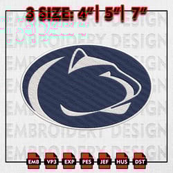 penn state nittany lions football team embroidery, ncaaf teams embroidery, machine embroidery patter instant download