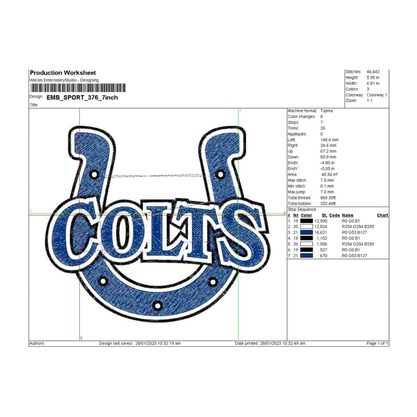 NFL Colts Logo Embroidery Design, NFL Team Embroidery Files, | Inspire ...