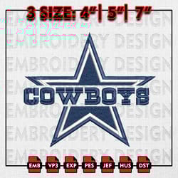 dallas cowboys nfl logo embroidery design, nfl team, cowboys embroidery files, machine embroidery pattern
