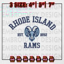 rhode island rams embroidery files, ncaa embroidery designs, ncaa rhode island rams machine embroidery pattern