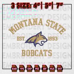 ncaa montana state bobcats embroidery files, ncaa embroidery designs, montana state bobcats machine embroidery pattern