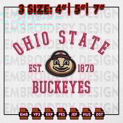 ncaa ohio state buckeyes embroidery files, ncaa embroidery designs, ohio state buckeyes machine embroidery pattern