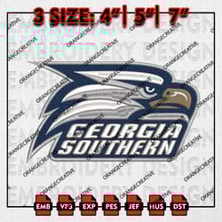 ncaa georgia southern eagles logo emb files, ncaa embroidery designs, 3 size, ncaa georgia machine embroidery digital