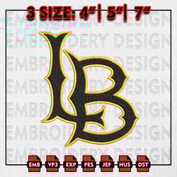 long beach state beach embroidery files, ncaa d1 teams embroidery designs, ncaa long beach st machine embroidery pattern