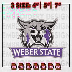 weber state wildcats embroidery files, ncaa d1 teams embroidery designs, weber state, machine embroidery pattern
