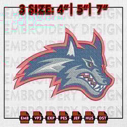 stony brook seawolves embroidery files, ncaa d1 teams embroidery designs, machine embroidery pattern