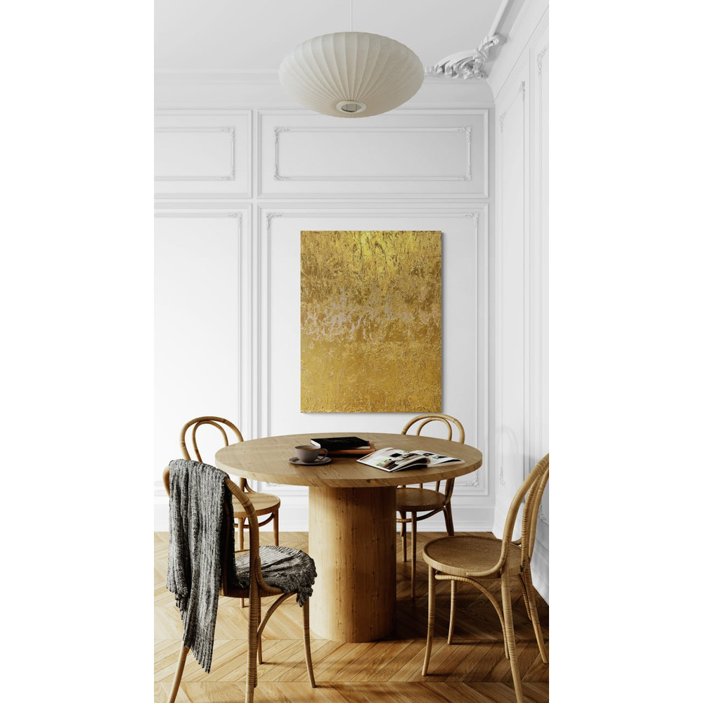 Gold Leaf Abstract Modern Acrylic Painting On Canvas Large Gold Leaf Abstract Painting Original Abs 0