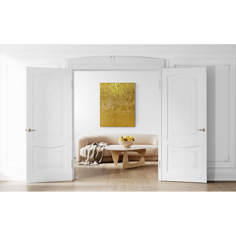 Gold Leaf Abstract Modern Acrylic Painting On Canvas Large Gold Leaf Abstract Painting Original Abs 2