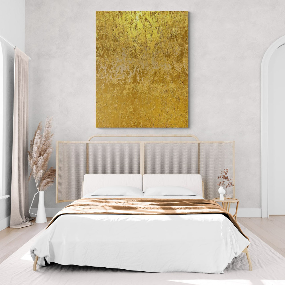 Gold Leaf Abstract Modern Acrylic Painting On Canvas Large Gold Leaf Abstract Painting Original Abs 4
