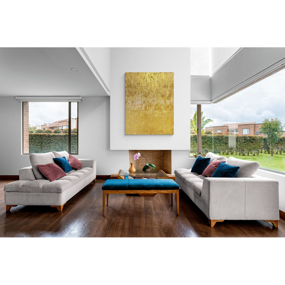 Gold Leaf Abstract Modern Acrylic Painting On Canvas Large Gold Leaf Abstract Painting Original Abs 6