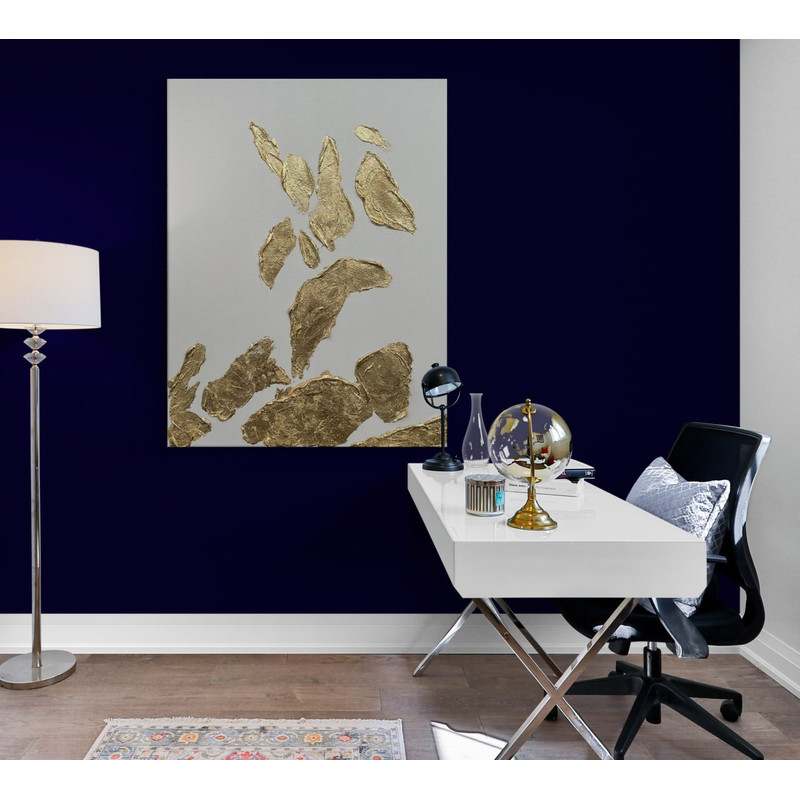 Gold Leaf Abstract Modern Acrylic Painting On Canvas Large Gold Leaf Abstract Painting Original Abs 3