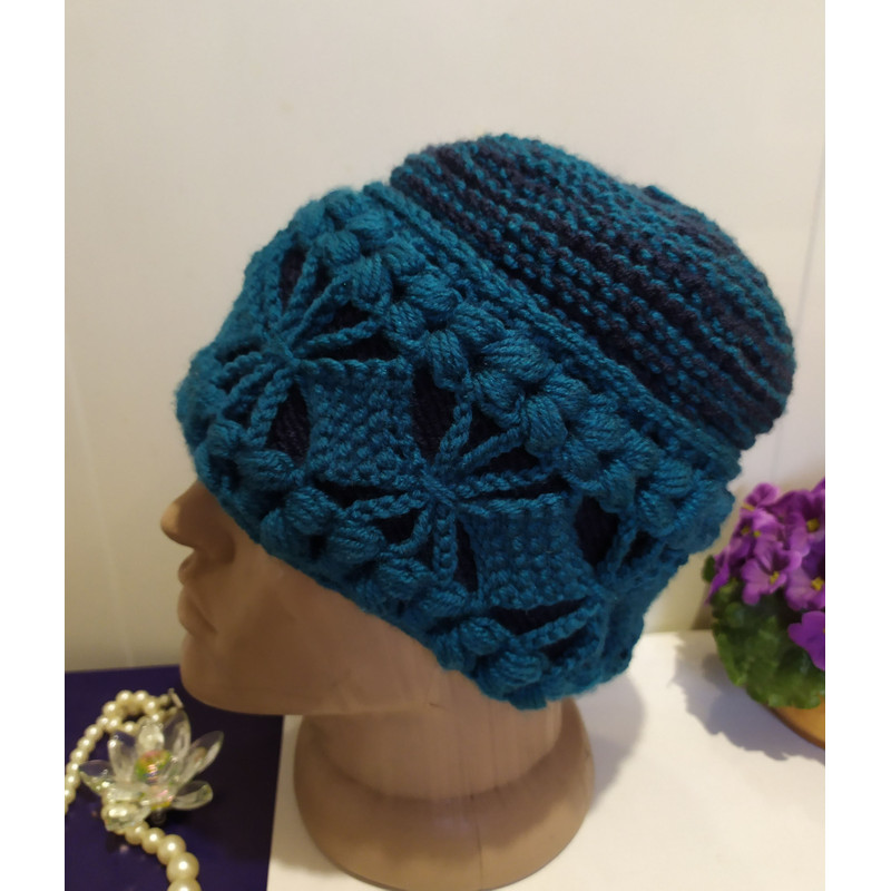 Colorful Beanie Hat Multicolor Bulky Handmade Women Boho Hat Crochet Winter Hat 4