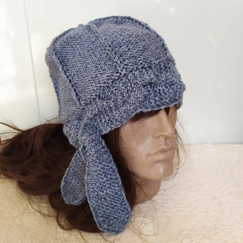 Womens Hat With Ties Melange Slouchy Beanie Knitted Colorful Hat FallWinter Beanie Outdoorsy Choose 2