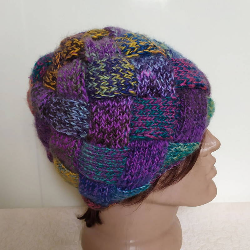 Colorful Beanie Hat Gradient Patchwork Hat Slouchy Hat Handknitted Women Multicolor Beanie Winter W 0