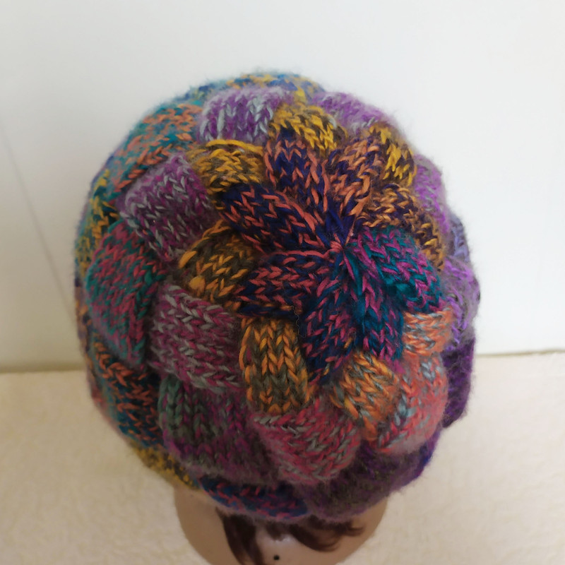 Colorful Beanie Hat Gradient Patchwork Hat Slouchy Hat Handknitted Women Multicolor Beanie Winter W 4