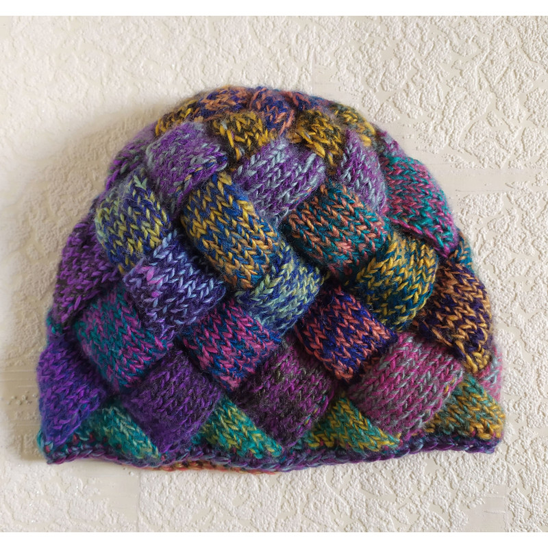 Colorful Beanie Hat Gradient Patchwork Hat Slouchy Hat Handknitted Women Multicolor Beanie Winter W 8