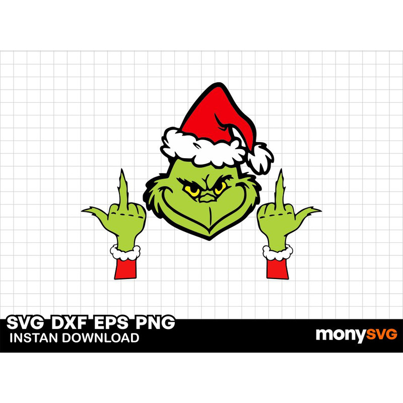 Middle Finger Grinch SVG 0