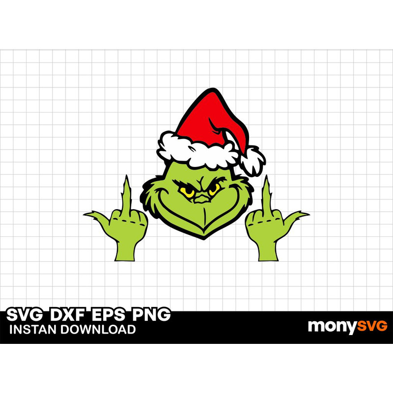Grinch Middle Finger SVG 0