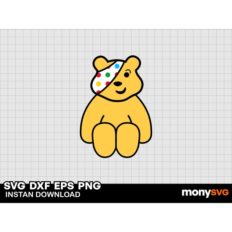 Pudsey Bear Sit Svg 0