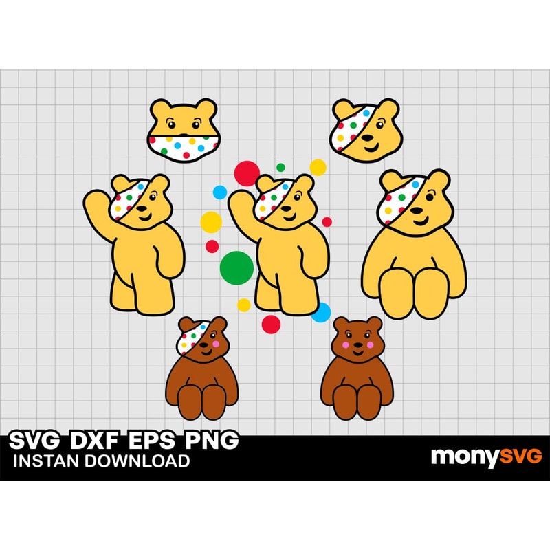 Pudsey Bear Bundle SVG 0