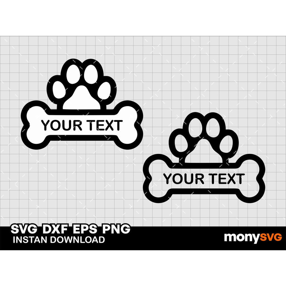 Dog Bone Monogram SVG 0
