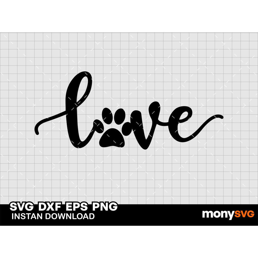 Paw Print Love SVG 0