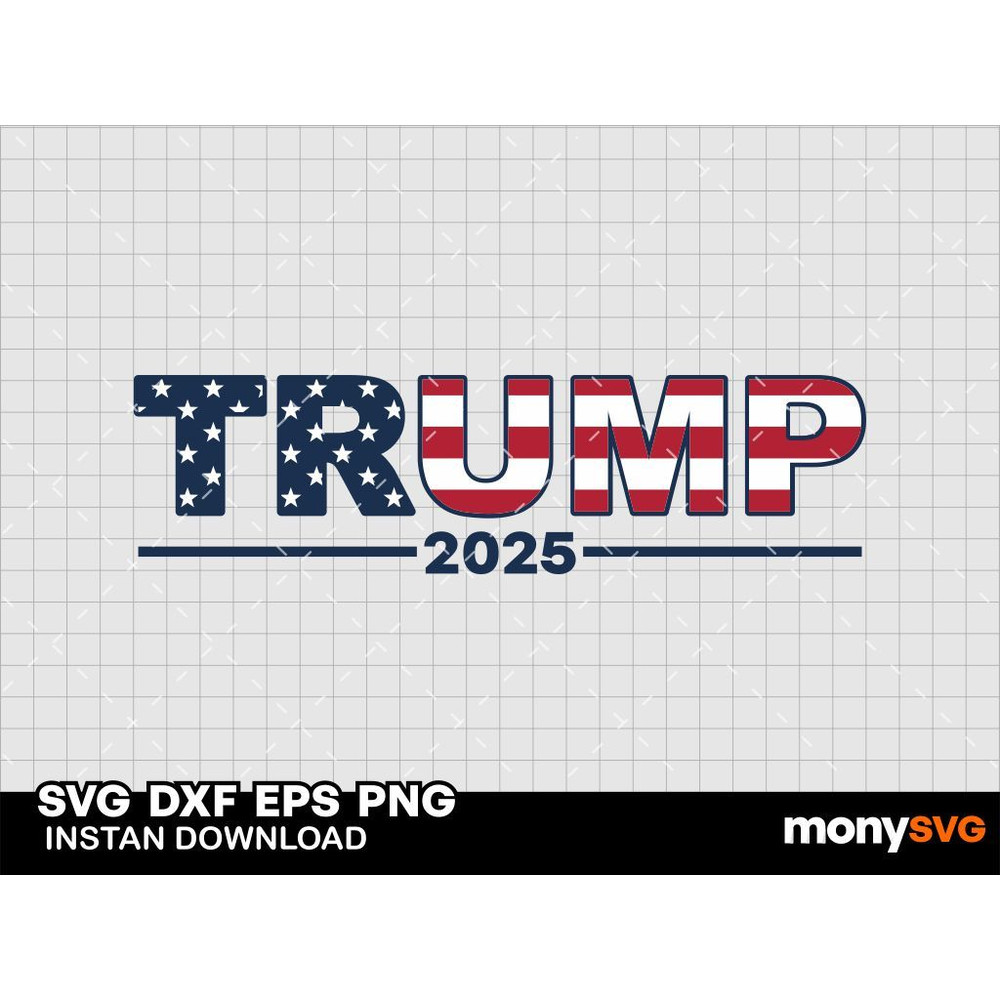 Trump 2025 American Flag SVG 0