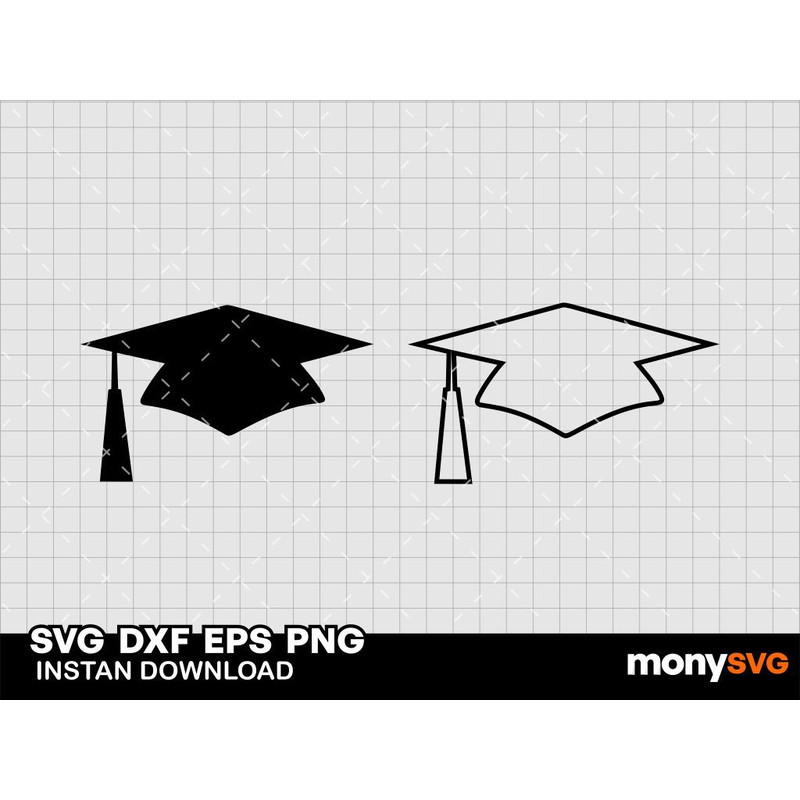 Graduate Cap Silhouette SVG 0