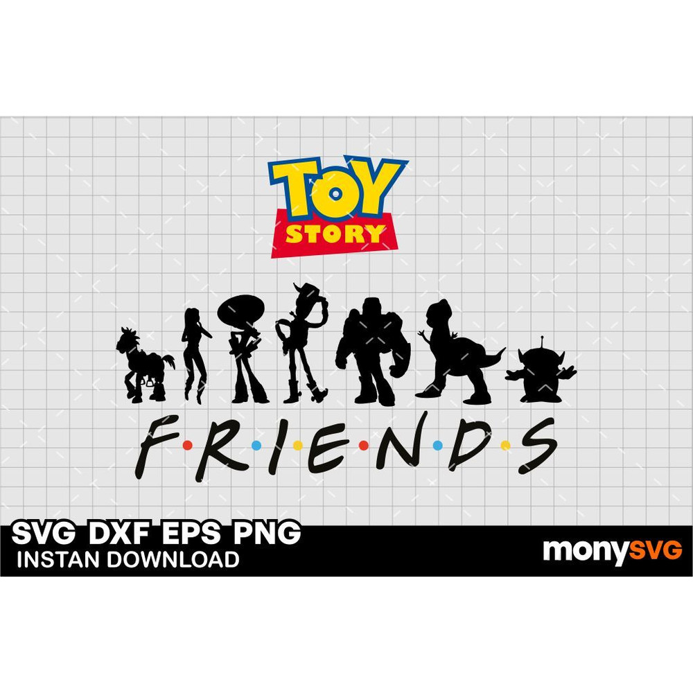 Toy Story Friends Silhouette SVG 0