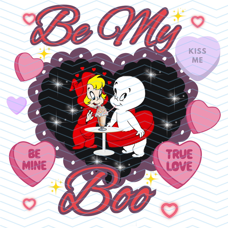DIGITAL PNG FILE ONLY Cute 80s 90s Ghost Be My Boo Valentines Day 1