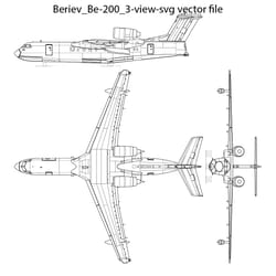 beriev be 200 3 view svg vector file