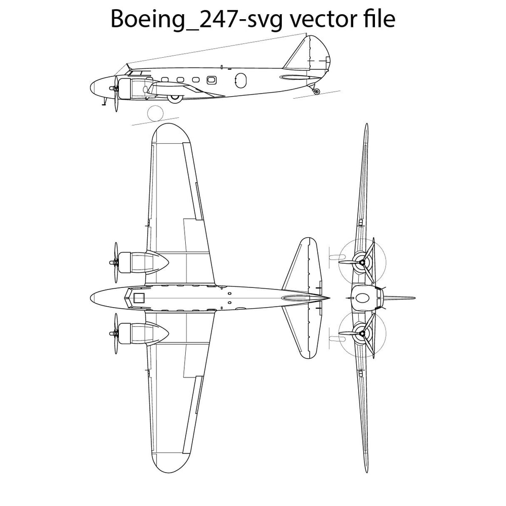 Boeing 247 Svg Vector File 0