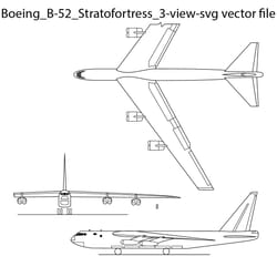 boeing b 52 stratofortress 3 view svg vector file