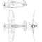 Brewster F2A 1 Buffalo 3 View Line Drawing Svg Vector File 0